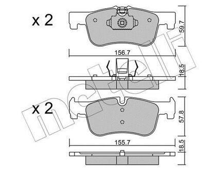 Комплект гальмівних колодок Metelli 22-0959-0