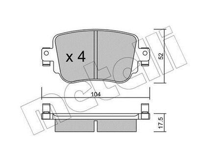 Комплект гальмівних колодок Metelli 22-0980-0