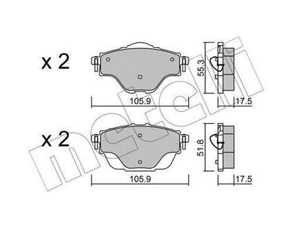 Комплект гальмівних колодок Metelli 22-0988-0