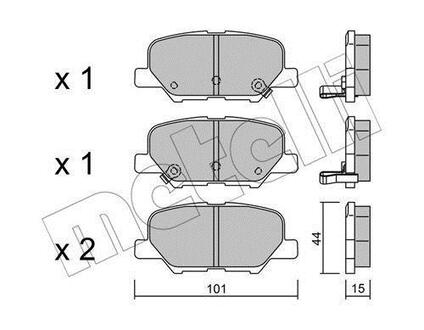 Комплект гальмівних колодок Metelli 22-0995-0