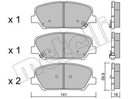 Комплект гальмівних колодок Metelli 22-0997-0