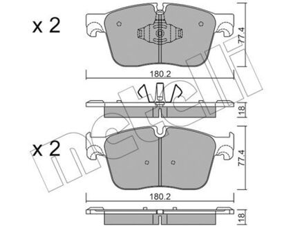 Колодки гальмівніROVER EVOQUE 11- PRZOD Metelli 2211240