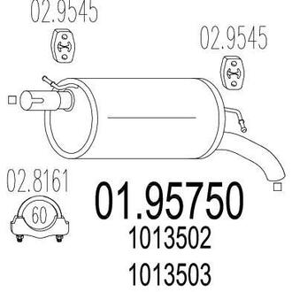 Глушник вихлопних газів (кінцевий) MTS 0195750