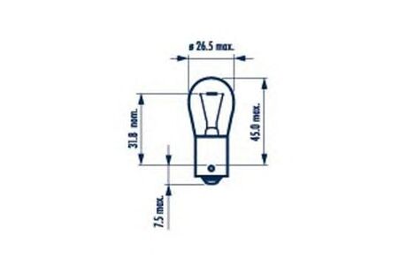 Лампа накаливания py21w12v21wbau15s amber (blister 2шт) NARVA 17638B2