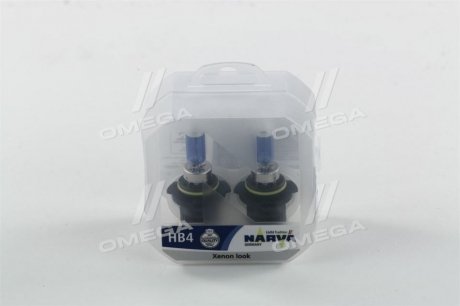 Лампа накаливания twin set hb4 12v 55w range power white NARVA 48626S2