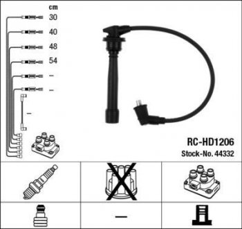 Провода вв hyundai accentgetzmatrixverna 1.51.6 dohc NGK 44332 (фото 1)