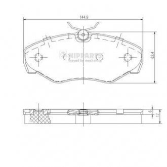 Гальмiвнi колодки дискові NIPPARTS J3601080