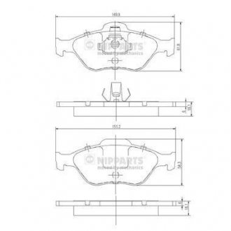 Гальмівні колодки, дискове гальмо (набір) NIPPARTS J3603065