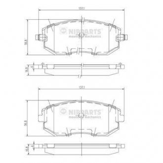 Гальмiвнi колодки дискові NIPPARTS J3607015