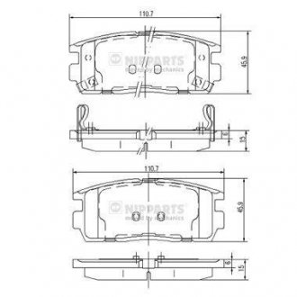 Гальмiвнi колодки дискові NIPPARTS J3610905