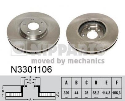 Гальмiвний диск NIPPARTS N3301106