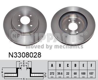 Гальмівний диск NIPPARTS N3308028