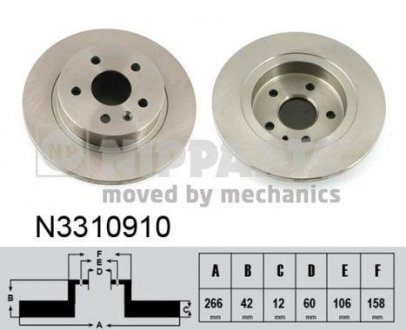 Гальмiвний диск NIPPARTS N3310910