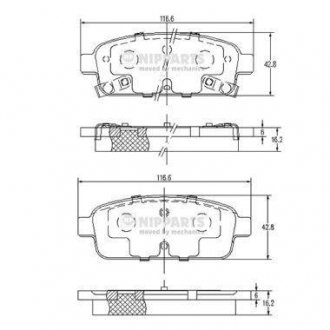 Гальмiвнi колодки дискові NIPPARTS N3610906