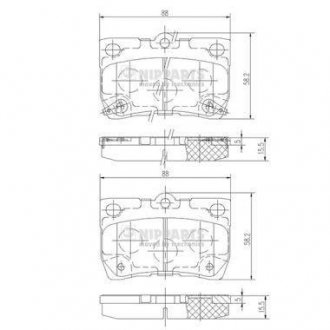 Гальмівні колодки, дискове гальмо (набір) NIPPARTS N3612041