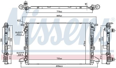 Радиатор AUDI A 4 / S 4 (B9) (15-) 1.4 TFSI NISSENS 606463