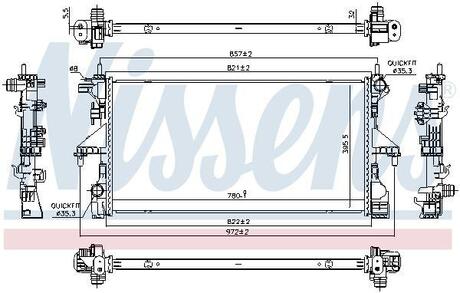 Радиатор CITROEN JUMPER (250) (06-) 3.0 HDi NISSENS 606538