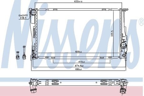 Радіатор охолоджування NISSENS 60832