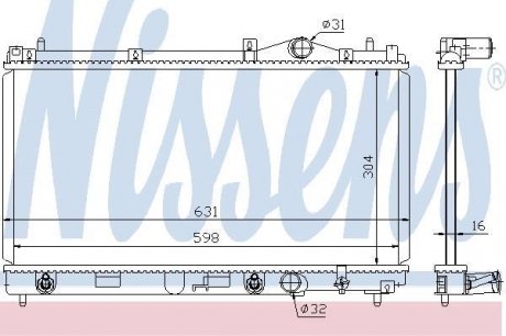 Радиатор CHR NEON(95-)1.8 i 16V(+)[OE 4495947] NISSENS 609941