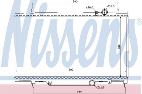 Радиатор охл 607 807 c5 NISSENS 61297