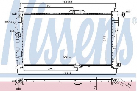 Радиатор охлаждения daewoo nexia (94-) NISSENS 61651A