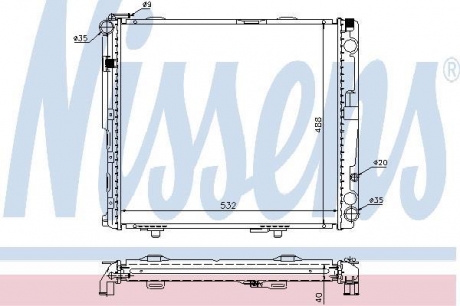 Радиатор охлаждения mercedes e-class w 124 (84-) NISSENS 62696A