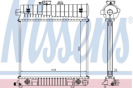 Радиатор охлаждения mercedes c-class w202 (93-) NISSENS 62708A