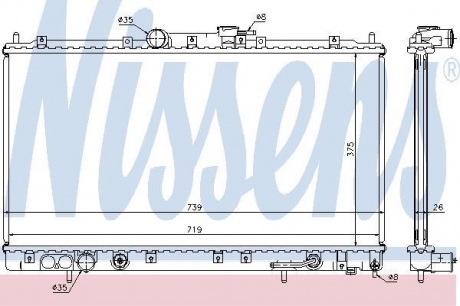 Радиатор охлаждения mitsubishi galant vi (ea2-6) (96-) at NISSENS 62869A (фото 1)