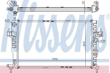 Радиатор охлаждения opel combo (00-) 1.7 dti NISSENS 63009A (фото 1)