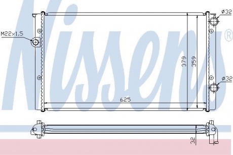 Радиатор охлаждения vw golf iii (1h) (91-) 1.9 d NISSENS 652461