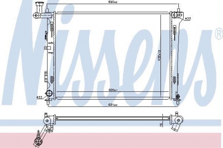 Радіатор охолодження Hyundai i30; KIA CEED NISSENS 66674