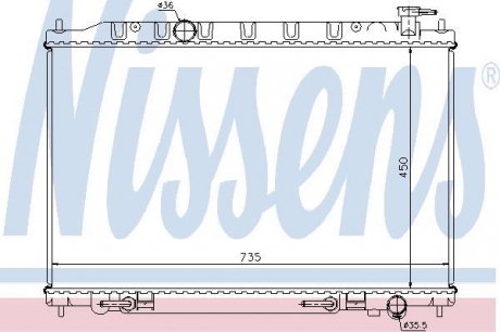 Радіатор охолодження NISSAN MURANO (04-) 3.5i AT NISSENS 68712 (фото 1)