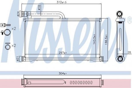 Теплообменник, отопление салона NISSENS 70233