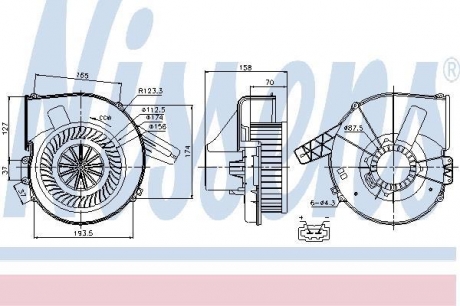 Вентилятор салона audi, vw NISSENS 87028