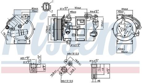 Компресор кондиціонера PEUGEOT 407 COUPE (2004) 2.0 HDI NISSENS 890210 (фото 1)