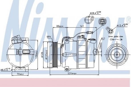 Компрессор, кондиционер NISSENS 89054