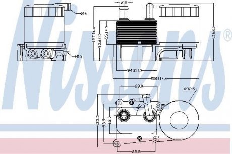 Масляный радиатор, двигательное масло NISSENS 90706