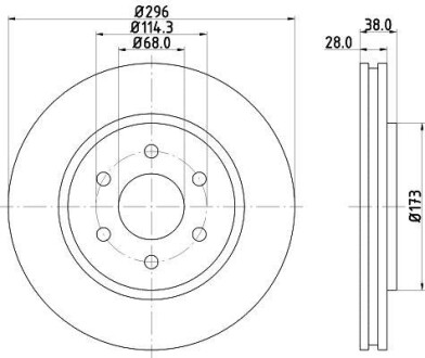 Диск тормозной передний Nissan Navara, Pathfinder 2.5 dci (05-) Nisshinbo ND2033K (фото 1)