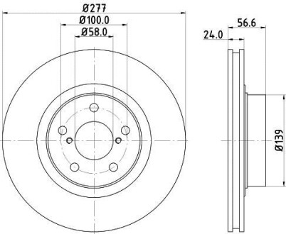 Диск тормозной передний Subaru Forester, Impreza, Legacy 2.0, 2.2 (02-) Nisshinbo ND7003K