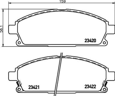 Колодки тормозные дисковые передние Nissan X-Trail 2.0, 2.5 (03-) Nisshinbo NP2009