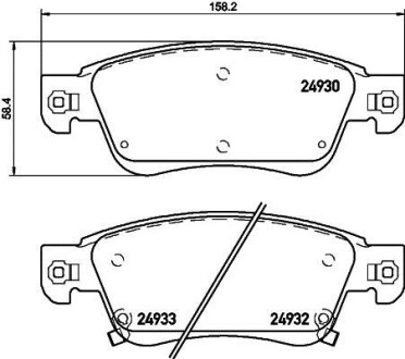 Колодки тормозные дисковые передние Infiniti FX37, FX50 3.7 (08-) Nisshinbo NP2056