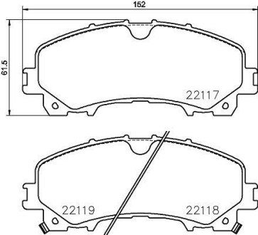 Колодки тормозные дисковые передние Nissan X-Trail III (T32) (13-)/Renault Koleo Nisshinbo NP2060