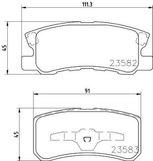 Колодки тормозные дисковые задние Mitsubishi ASX 1.8, 2.0 (10-), Pajero 3.2, 3.8 (07-) Nisshinbo NP3004