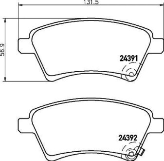 Колодки тормозные дисковые передние Suzuki SX4 1.5, 1.6, 1.9, 2.0 (06-) Nisshinbo NP9017