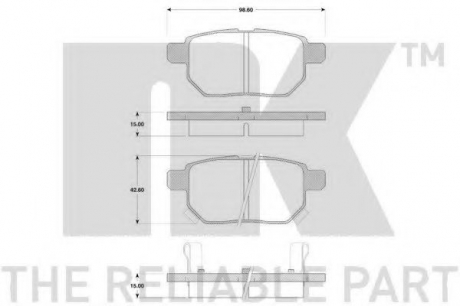 Гальмівні колодки задні Toyota Corolla/Auris/Yaris 1.0i-2.2D 01.07- NK 224582