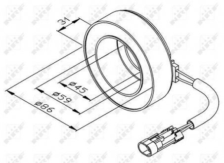 Котушка компресора кондиціонера NRF 38475