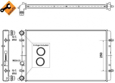 Радіатор системи охолодження NRF 509529