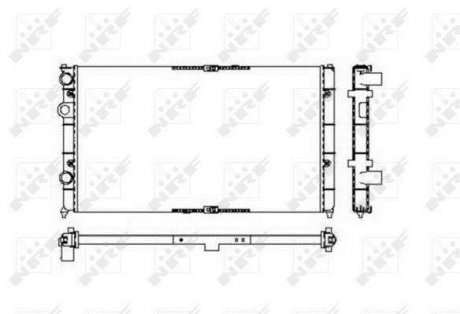 Радиатор воды, 1.4i, 1.9STDI, (627x377x23) NRF 53632