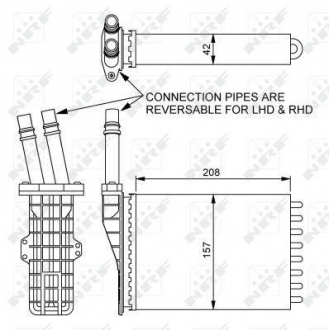 Радіатор системи опалення салона NRF 54245