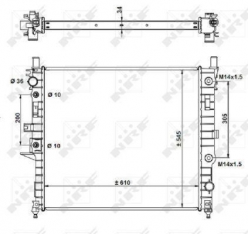 Радиатор охлаждения двигателя mercedes ml230 98- NRF 55334 (фото 1)